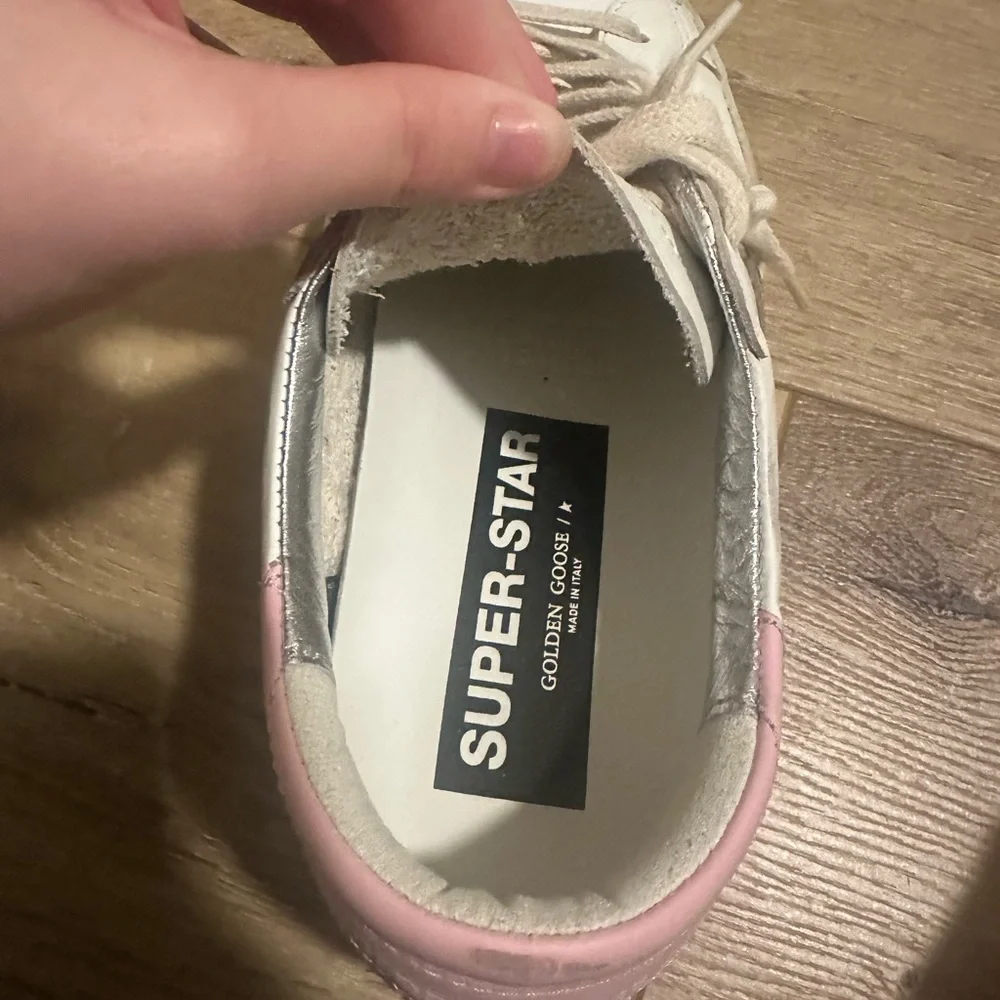 Golden Goose Women's Super-Star with silver leather star and pink heel tab - Picture 5 of 9